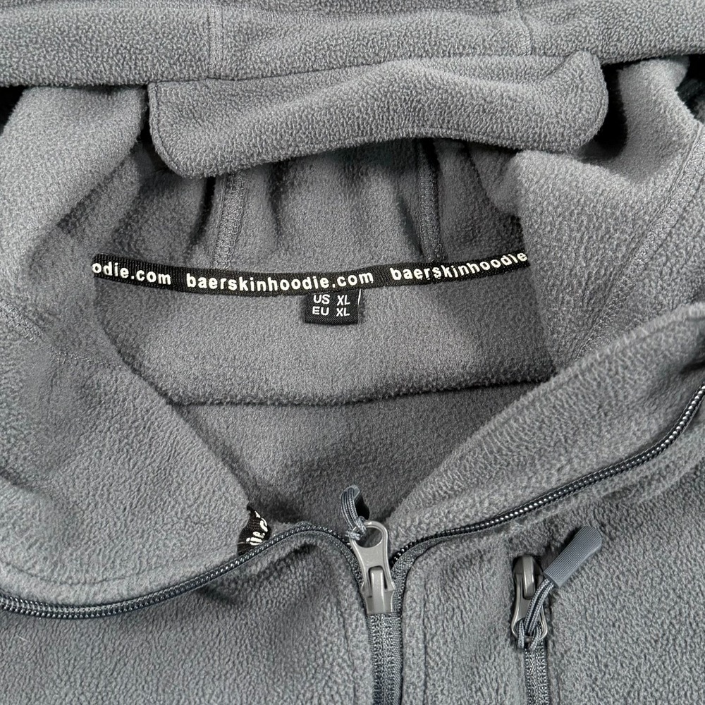 Baerskin Tactical Steel Gray Full Zip-Up Fleece Hoodie Jacket Men's Size XL - Picture 3 of 6